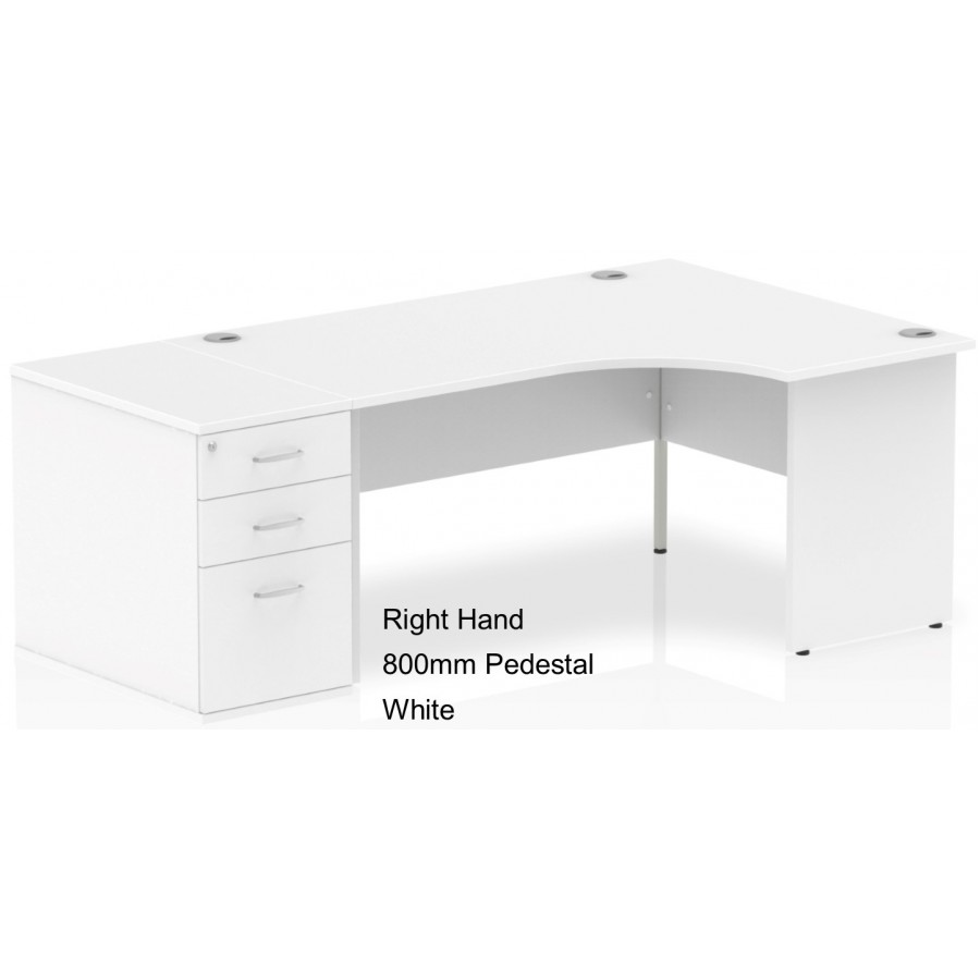 Rayleigh Panel End Desk with 800 Deep Pedestal Set